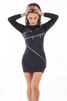 schwarzes Minikleid MS-D0205 - XXL/XXXL