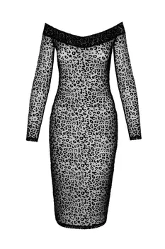 F284 Midikleid aus Leopardenflock - 3XL