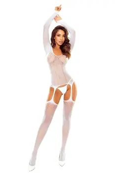weißer ouvert Bodystocking BS125 - S/L